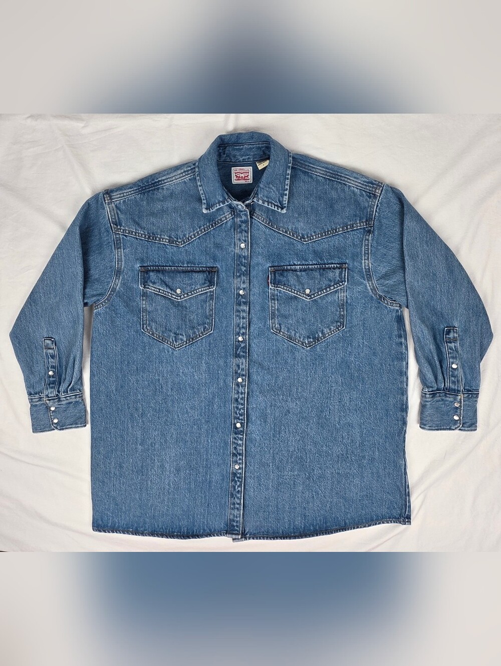 Levi's Pearl Snap Western Denim Shirt Men's Size M